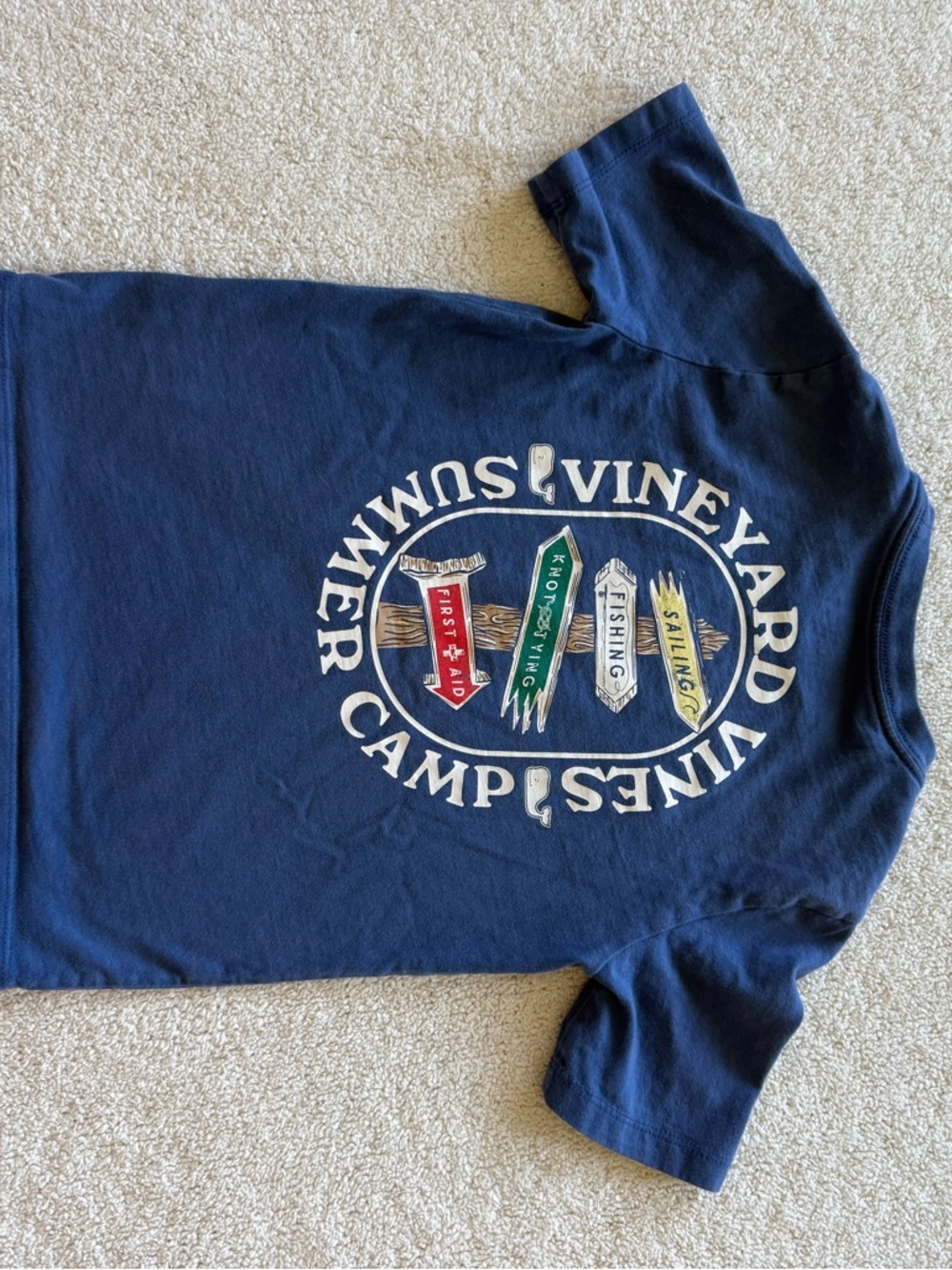 Vineyard Vines Boys’ Camp Signs Short Sleeve T-Shirt 100% Cotton Size 6